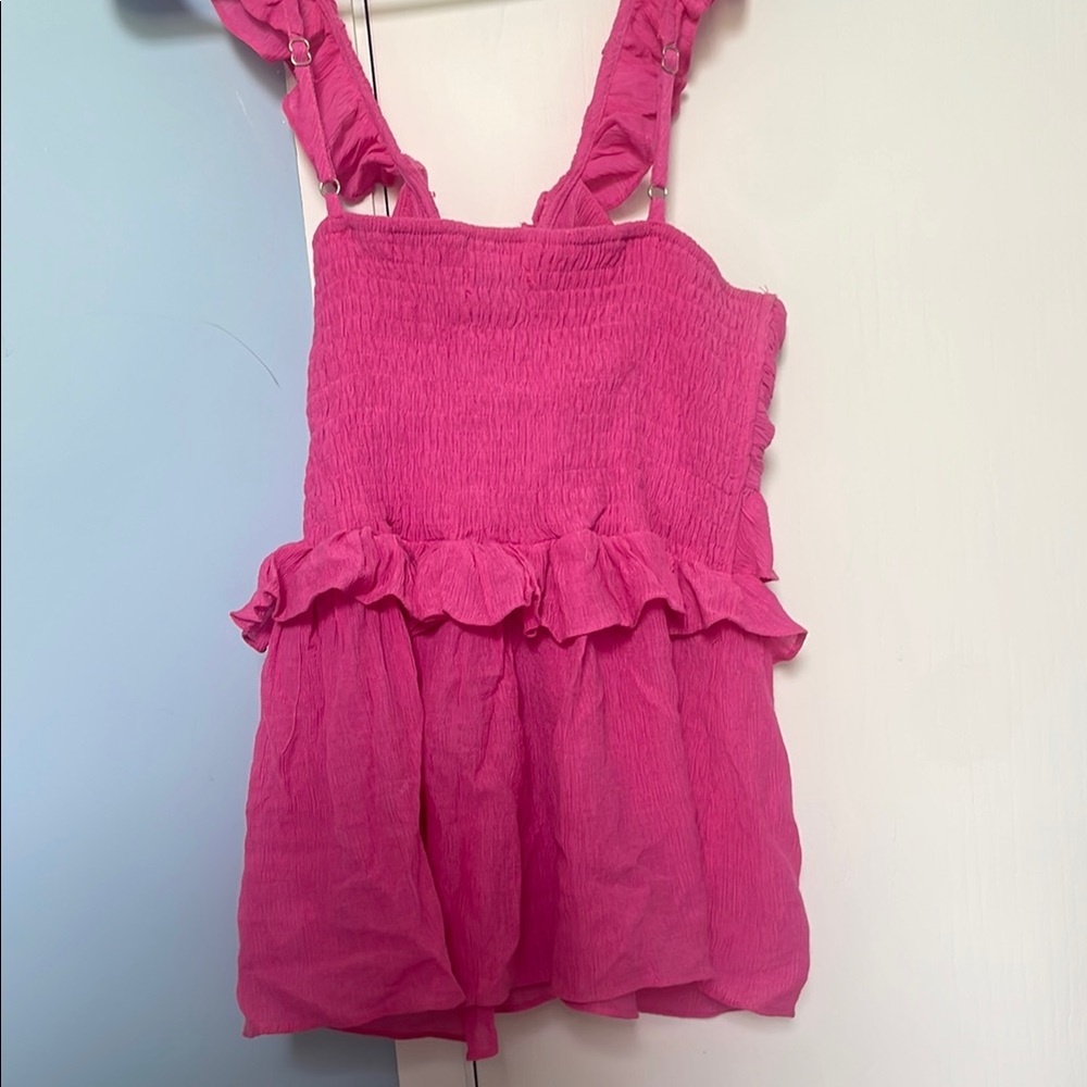 Pink Ruffled Off-Shoulder Top - Picture 3 of 3